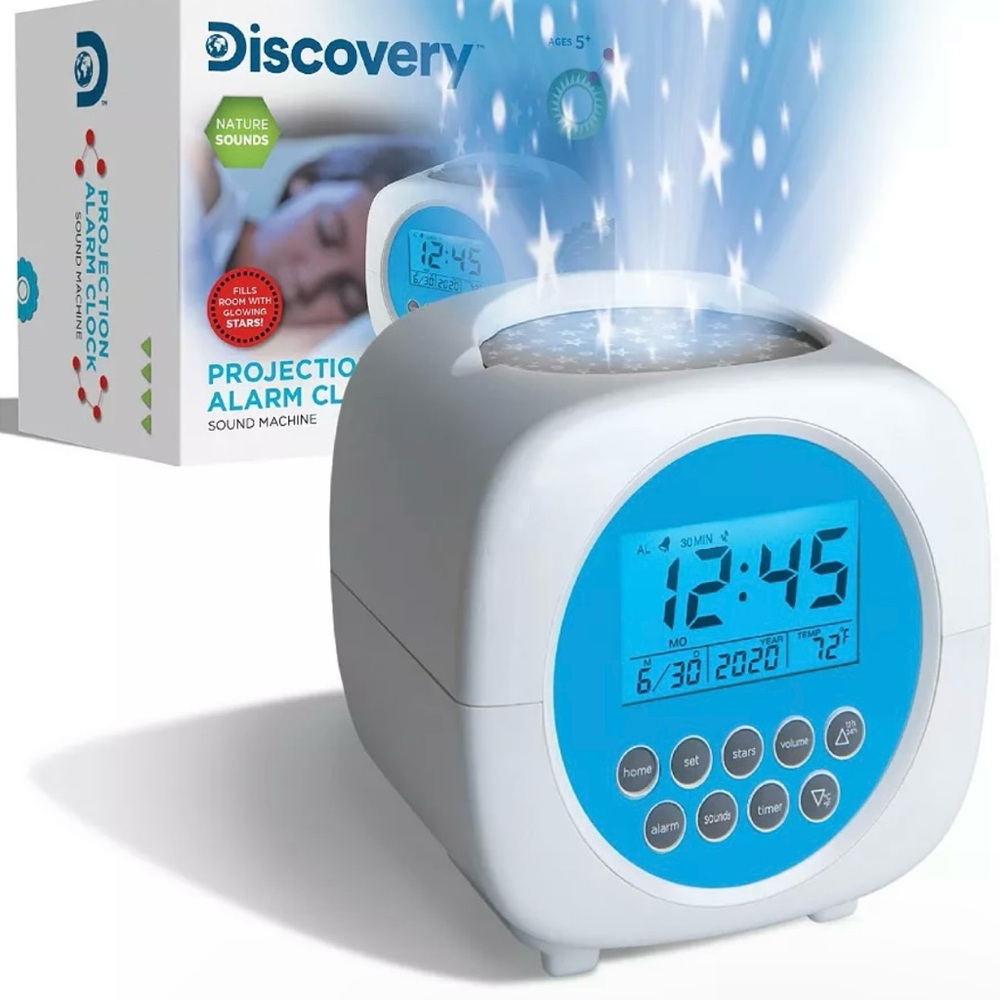 Discovery kids moon and stars projection alarm clock.